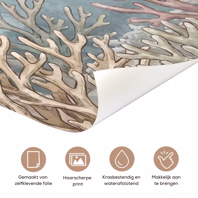 Vis - Koraal - Oceaan - Illustratie - Onderwater deurposter klein -closeup_NL