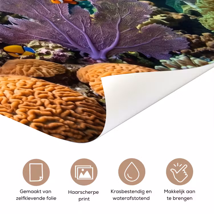 Vis - Koraal - Oceaan - Natuur - Kleurrijk deurposter klein -closeup_NL