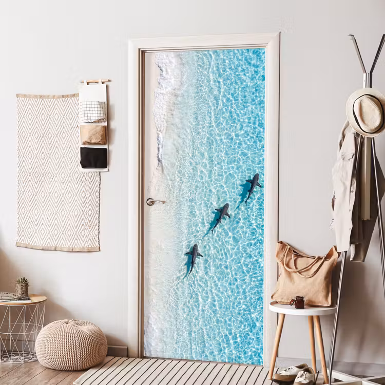 Vis - Oceaan - Strand - Turquoise - Natuur deurposter klein -sfeer6