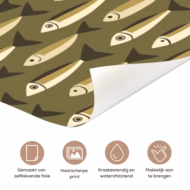 Vis - Patroon - Groen deurposter klein 289 -closeup_NL