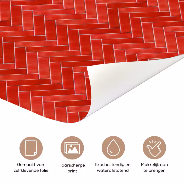Visgraat - Tegel - Rood deurposter klein 289 -closeup_NL