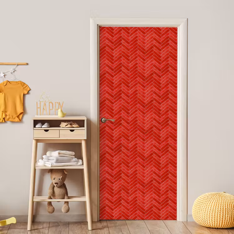 Visgraat - Tegel - Rood deurposter klein 289 -sfeer4