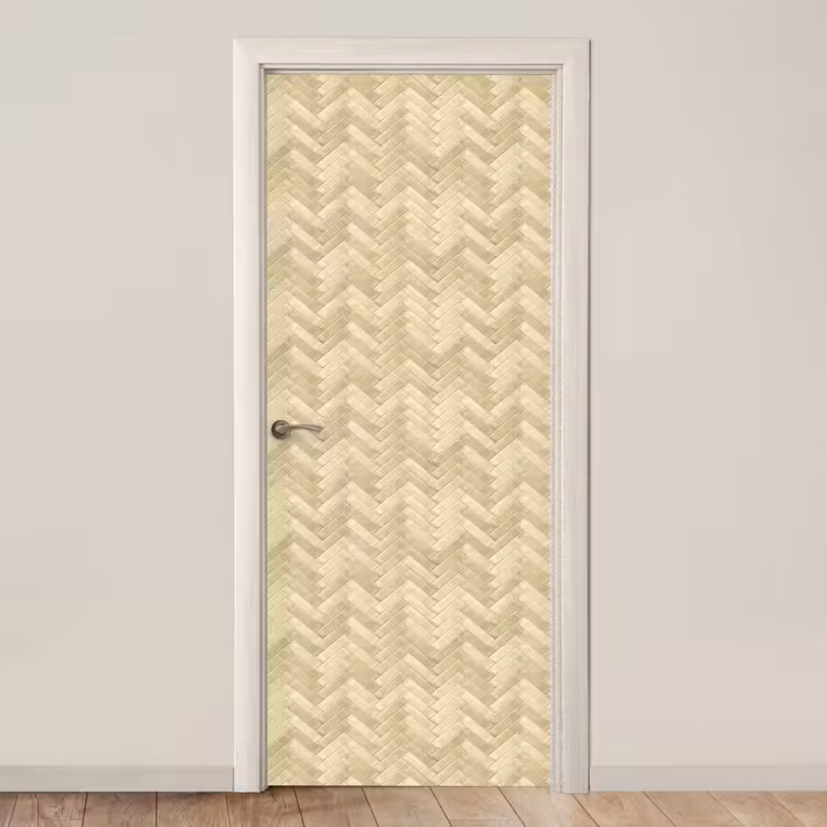 Visgraat - Tegel - Zand deurposter klein 289 -3d_beige