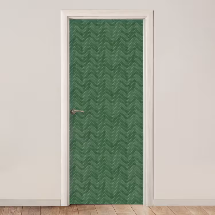 Visgraat - Wandtegel - Bosgroen deurposter klein 289 -3d_beige