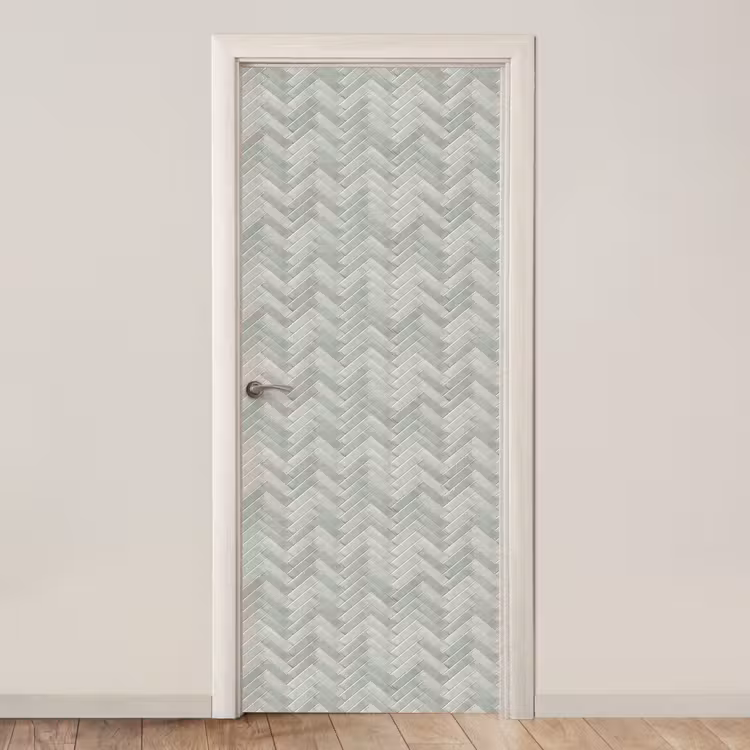 Visgraat - Wandtegel - Grijs deurposter klein 289 -3d_beige