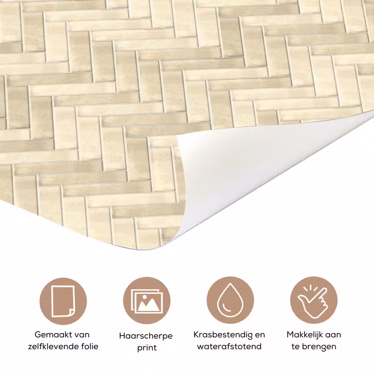 Visgraat - Wandtegel - Licht Beige deurposter klein 289 -closeup_NL