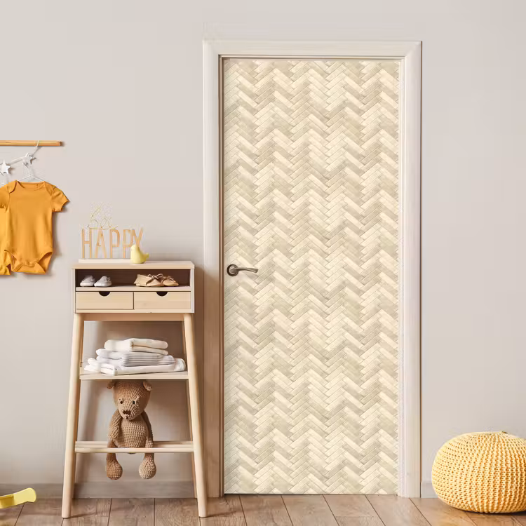 Visgraat - Wandtegel - Licht Beige deurposter klein 289 -sfeer4