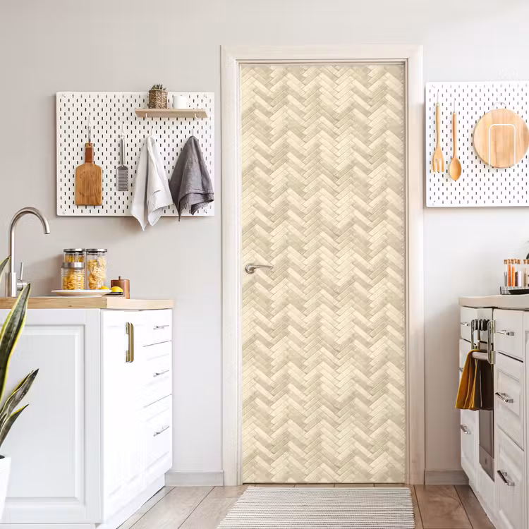 Visgraat - Wandtegel - Licht Beige deurposter klein 289 -sfeer5