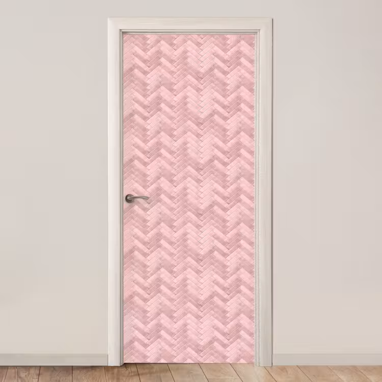 Visgraat - Wandtegel - Lichtroze deurposter klein 289 -3d_beige