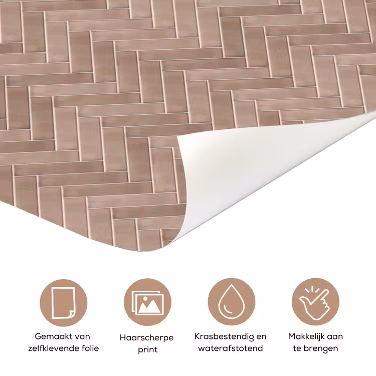Visgraat - Wandtegel - Oudroze - Terracotta deurposter klein 289 -closeup_NL