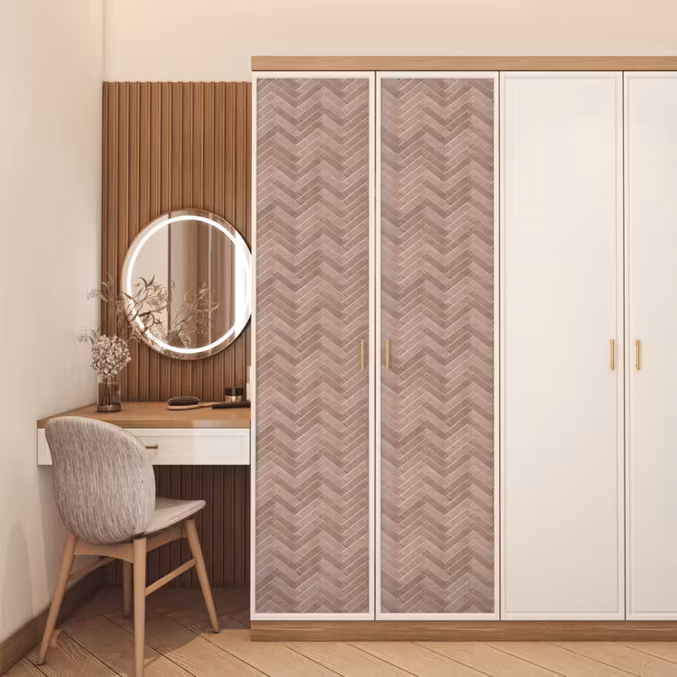 Visgraat - Wandtegel - Oudroze - Terracotta deurposter klein 289 -sfeer3