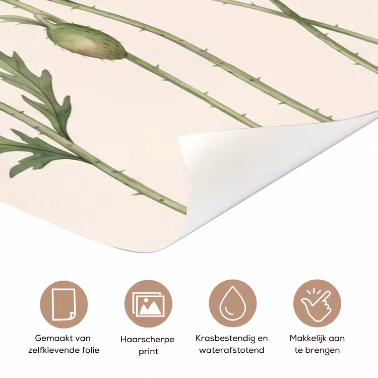 Vlinders - Klaprozen - Illustratie - Kleurrijk deurposter klein -closeup_NL