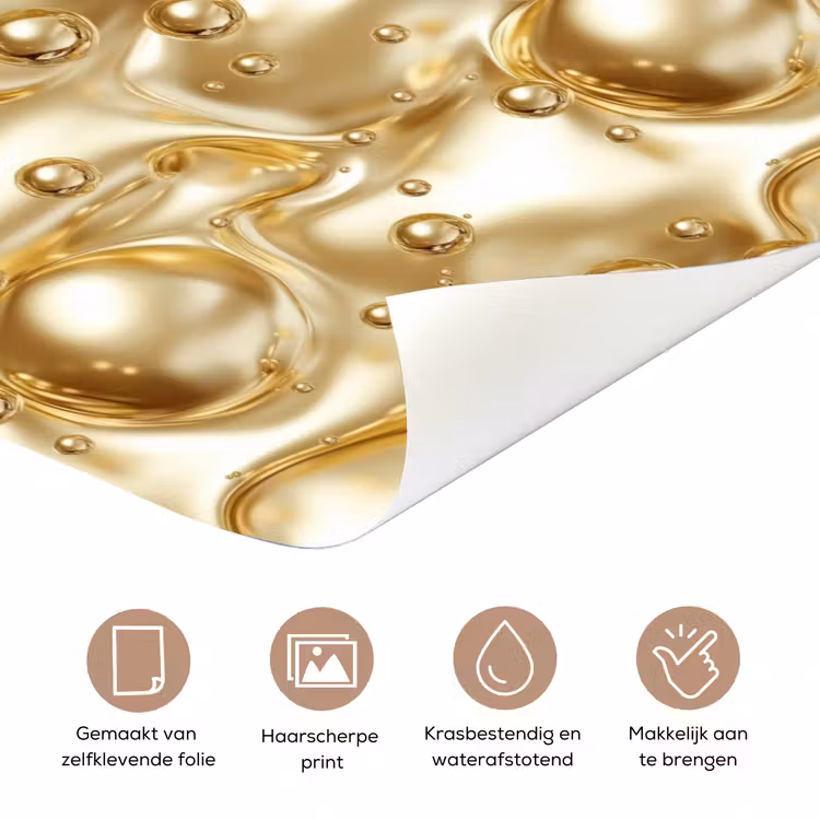 Vloeibaar - Druppels - Goud deurposter klein 289 -closeup_NL