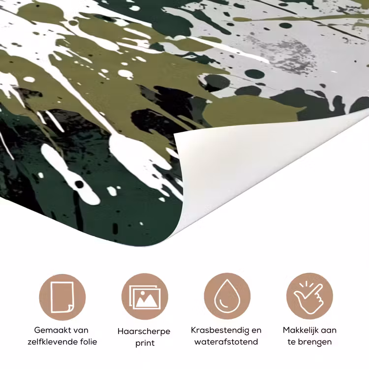 Voetbal - Verf - Spetters - Groen deurposter klein -closeup_NL