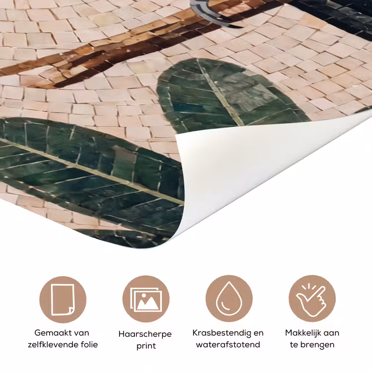 Vogel - Mozaïek - Tropisch - Natuur - Kleurrijk deurposter klein -closeup_NL