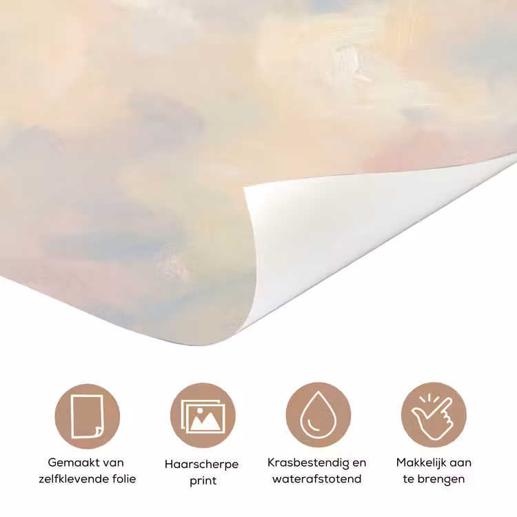 Vogel - Vliegend - Lucht - Modern - Pastel deurposter klein -closeup_NL