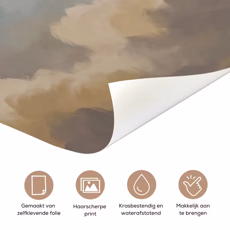 Vogel - Wolken - Natuur - Modern - Grijs deurposter klein -closeup_NL
