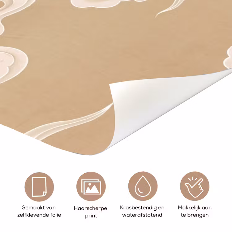 Vogels - Vliegen - Beige deurposter klein -closeup_NL