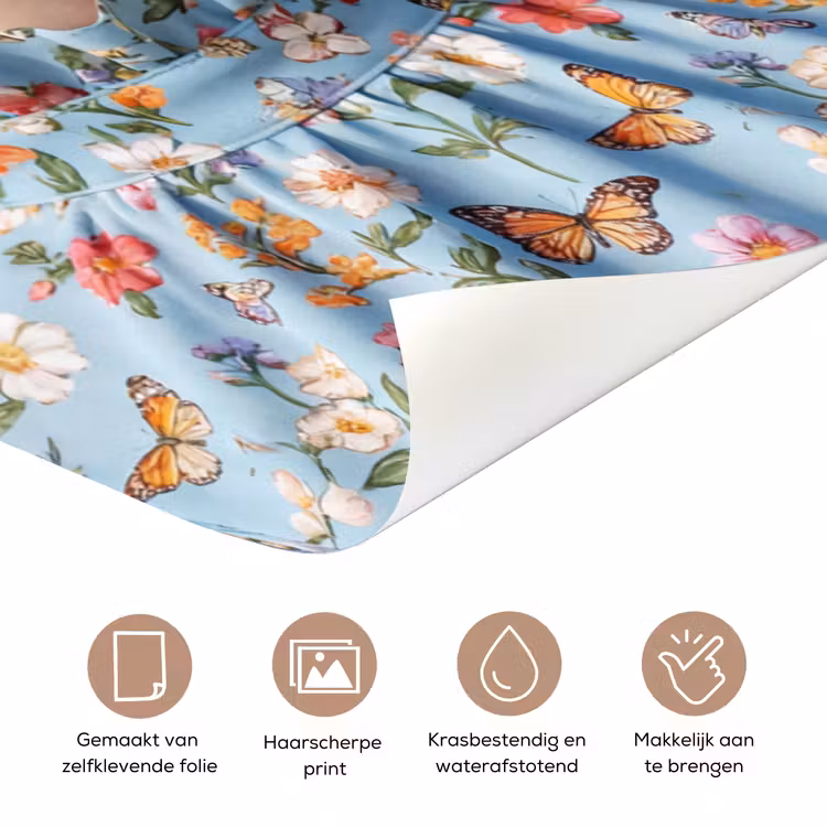 Vrouw - Bloemen - Zomer - Portret - Kleurrijk deurposter klein -closeup_NL