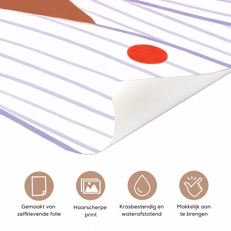Vrouw - Gezicht - Mensen - Abstract - Kleurrijk deurposter klein -closeup_NL