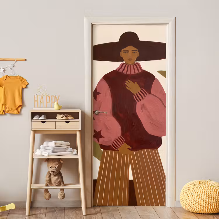 Vrouw - Hoed - Abstract - Modern - Portret deurposter klein -sfeer4