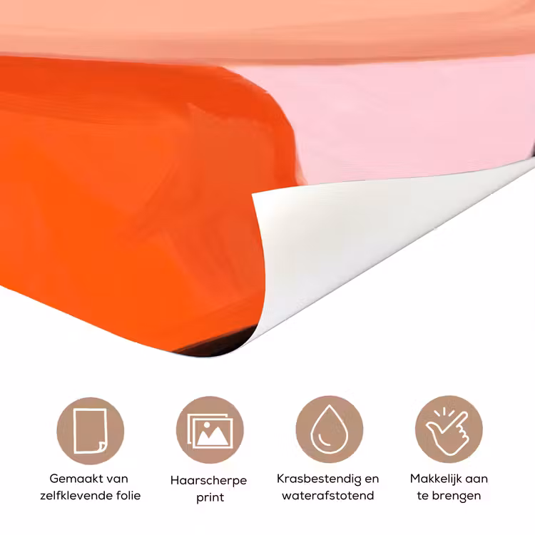 Vrouw - Hoed - Mode - Modern - Oranje deurposter klein -closeup_NL