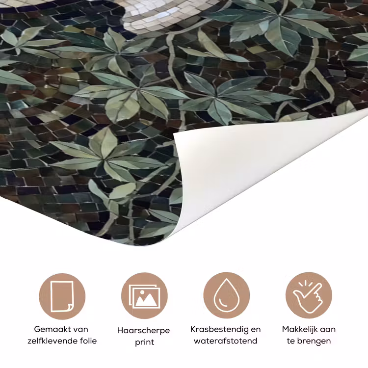 Vrouw - Klassiek - Mozaiëk - Natuur - Groen deurposter klein -closeup_NL