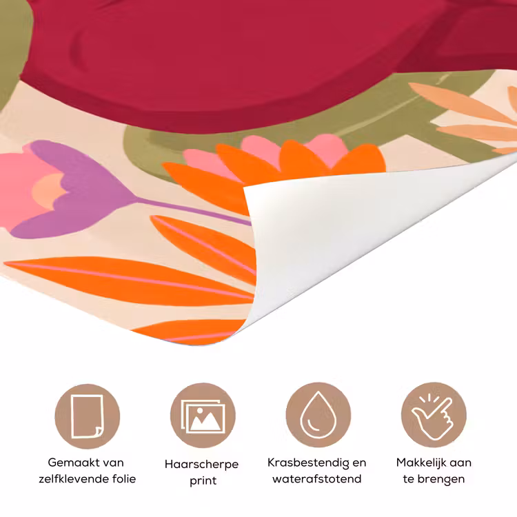 Vrouw - Lezen - Thuis - Modern - Bloemen deurposter klein -closeup_NL