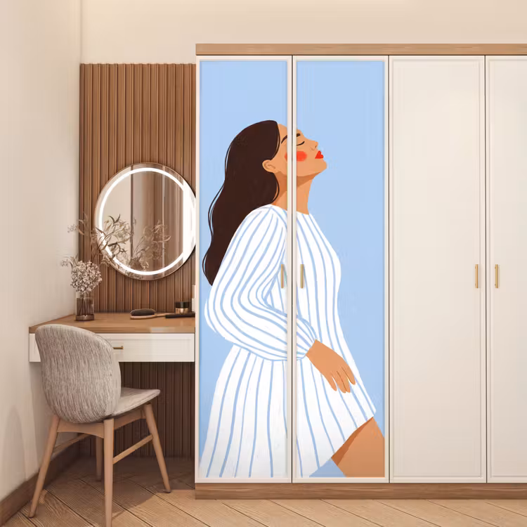 Vrouw - Profiel - Rust - Modern - Illustratie deurposter klein -sfeer3