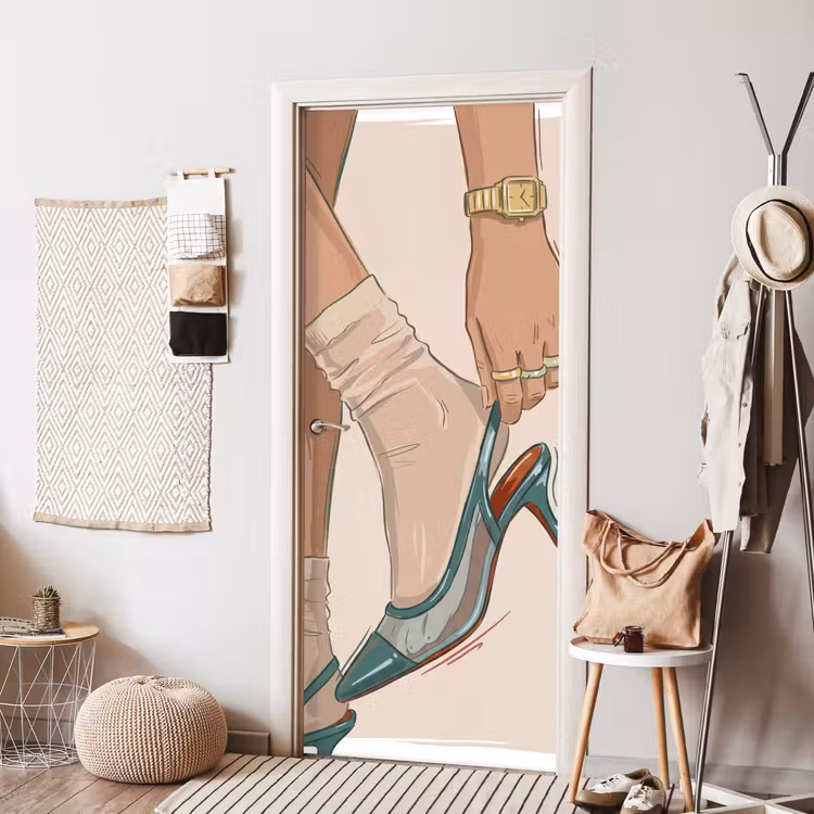 Vrouw - Schoen - Mode - Lifestyle - Groen deurposter klein -sfeer6