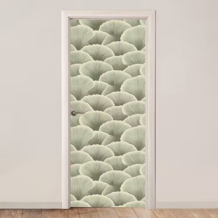 Waaier - Blad - Groen deurposter klein 289 -3d_beige