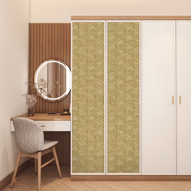Waaier - Geometrisch - Groen deurposter klein 289 -sfeer3