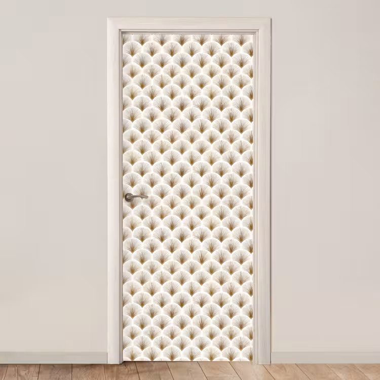 Waaiers - Art Deco - Elegant - Goud - Wit deurposter klein 289 -3d_beige