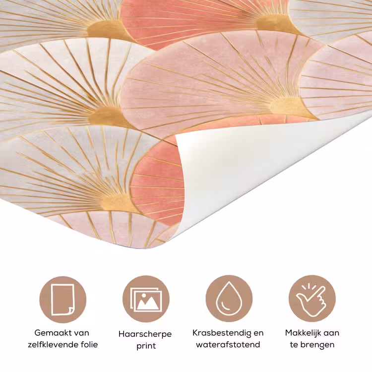 Waaiers - Goud - Roze deurposter klein 289 -closeup_NL