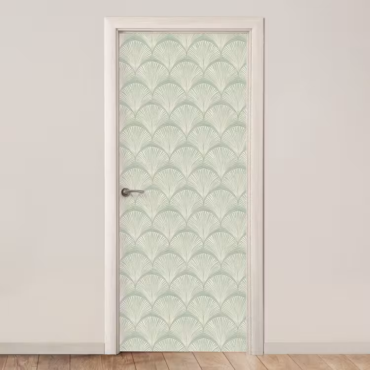 Waaiers - Patroon - Groen deurposter klein 289 -3d_beige