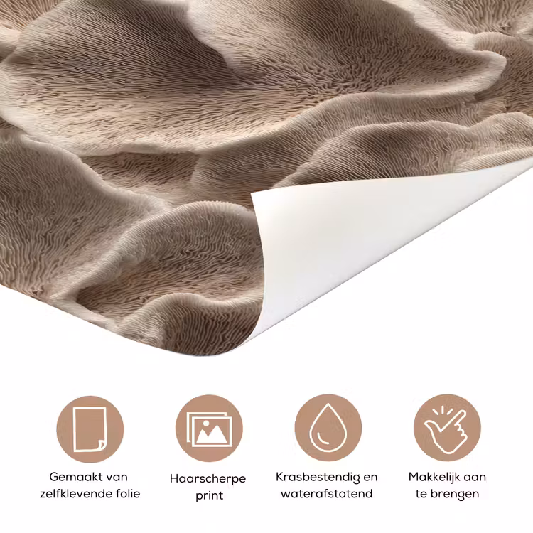 Waaiervorm - Beige - Vezel textuur deurposter klein 289 -closeup_NL