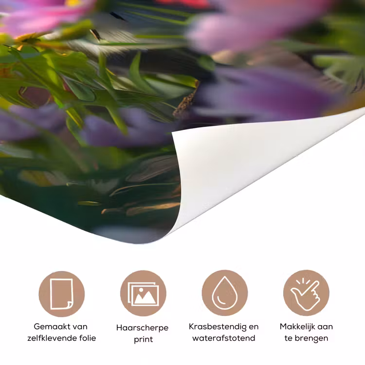 Wasbeer - Natuur - Bloemen - Bouwhelm deurposter klein -closeup_NL