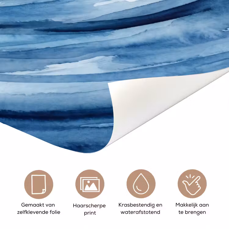 Water - Beweging - Natuur - Modern - Blauw deurposter klein -closeup_NL