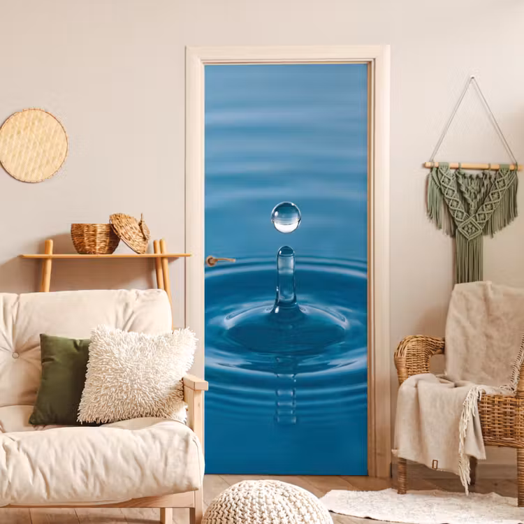 Waterdruppel - Water - Oppervlakte deurposter klein -sfeer2
