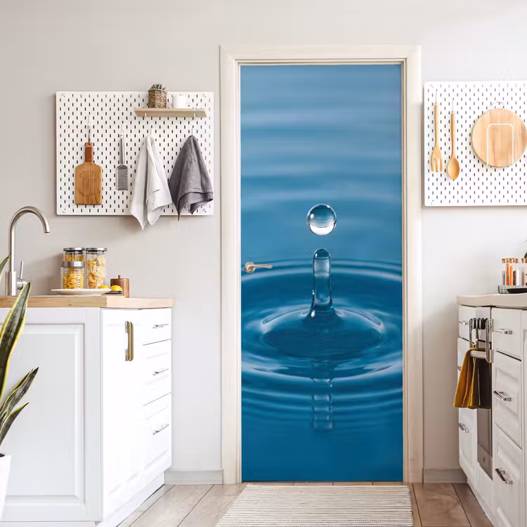 Waterdruppel - Water - Oppervlakte deurposter klein -sfeer5