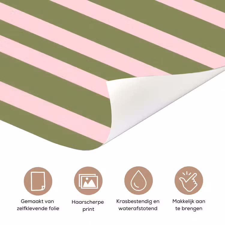 What's the best that could happen - Strepen - Groen - Roze deurposter klein -closeup_NL