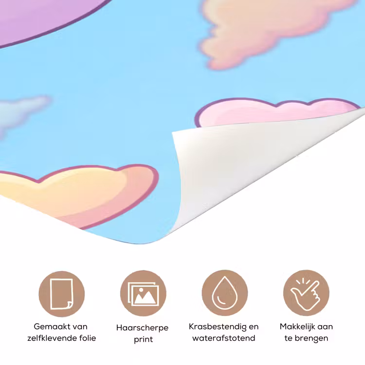 Wolk - Lucht - Natuur - Illustratie - Pastel deurposter klein -closeup_NL