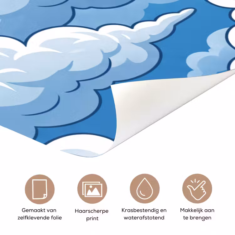 Wolken - Hemel - Abstract - Wit deurposter klein -closeup_NL