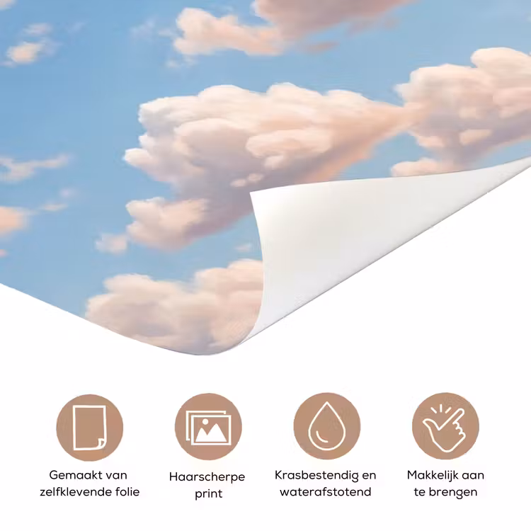 Wolken - Hemel - Natuur - Licht - Blauw deurposter klein -closeup_NL