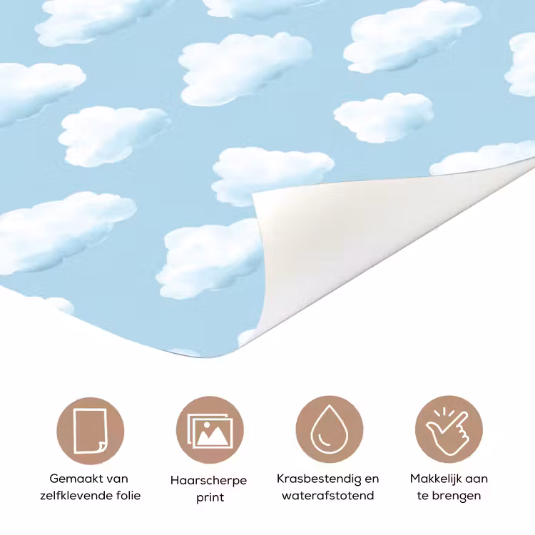 Wolken - Illustratie - Blauw deurposter klein 289 -closeup_NL