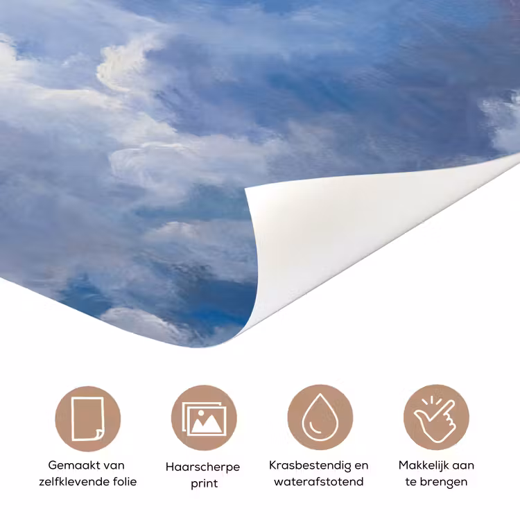 Wolken - Lucht - Natuur - Abstract - Blauw deurposter klein -closeup_NL