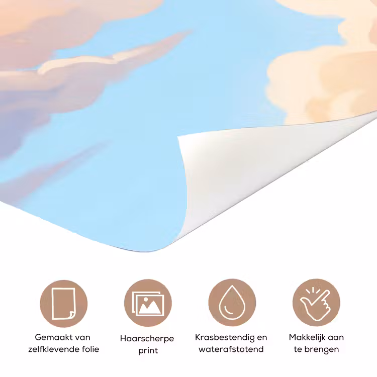Wolken - Lucht - Natuur - Blauw deurposter klein -closeup_NL