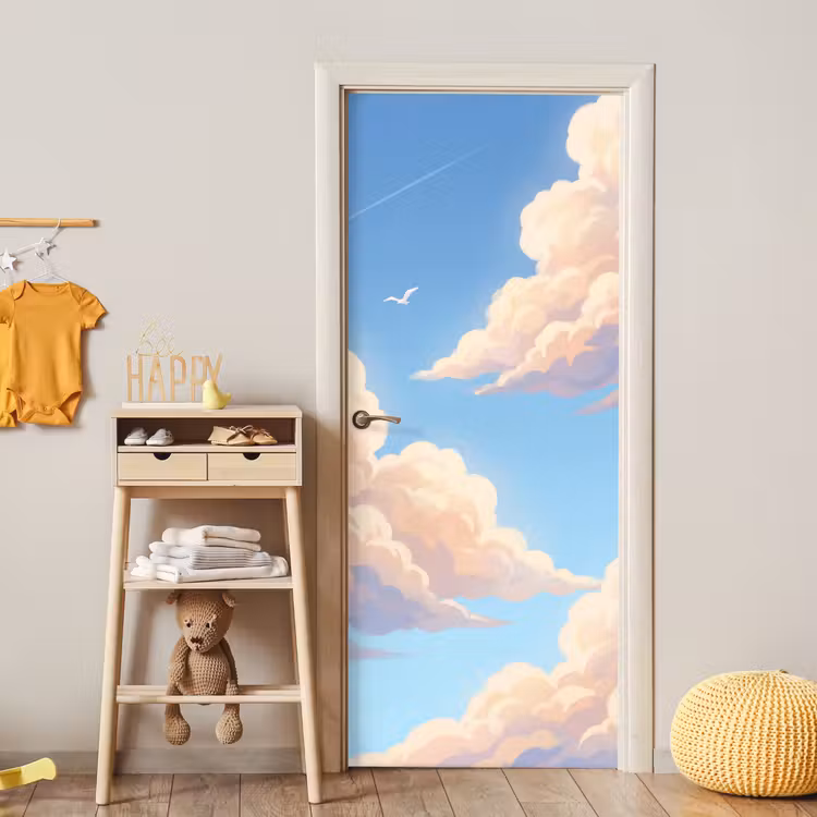 Wolken - Lucht - Natuur - Blauw deurposter klein -sfeer4