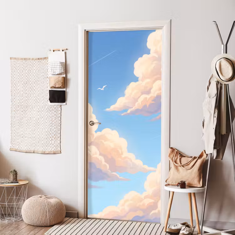 Wolken - Lucht - Natuur - Blauw deurposter klein -sfeer6