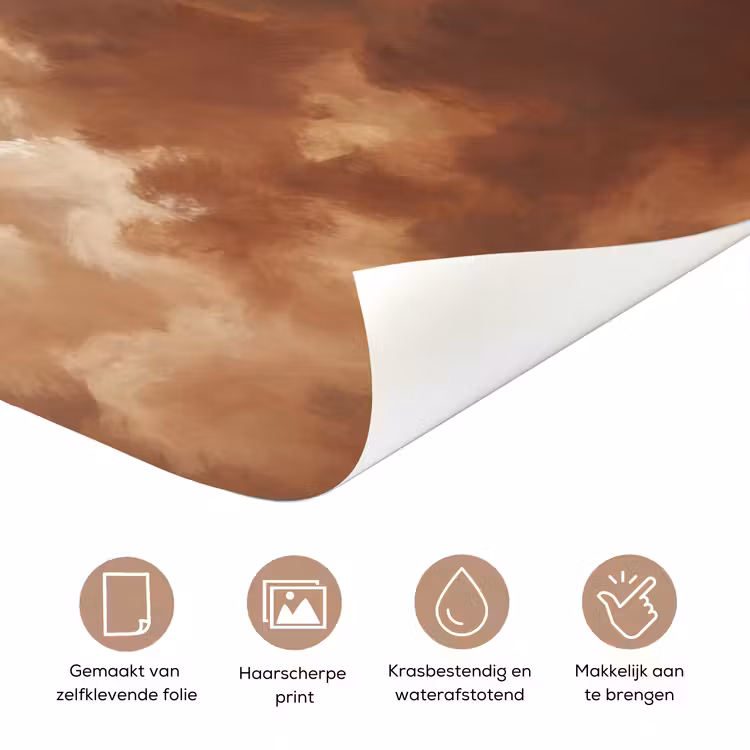 Wolken - Lucht - Natuur - Modern - Bruin deurposter klein -closeup_NL